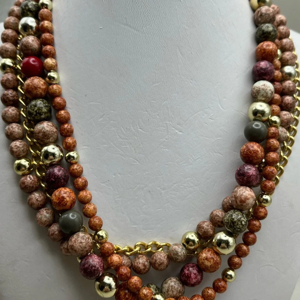 Elegant Multi-Strand Beaded Necklace